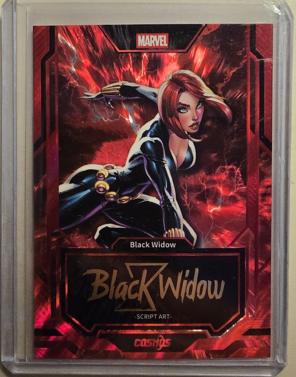 2025 Kakawow Cosmos Marvel Black Widow Ruby Red Script Art #CM-PR-07 51/75