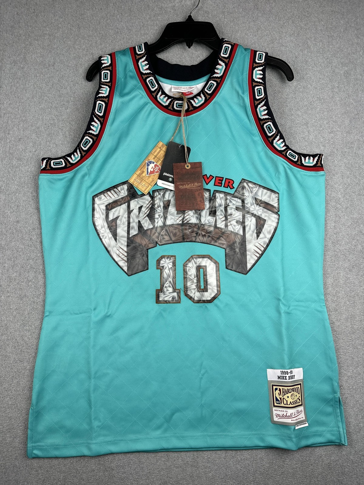 Vancouver Grizzlies Jersey Mens Large Blue NBA Mike Bibby 10 Mitchell & Ness NWT