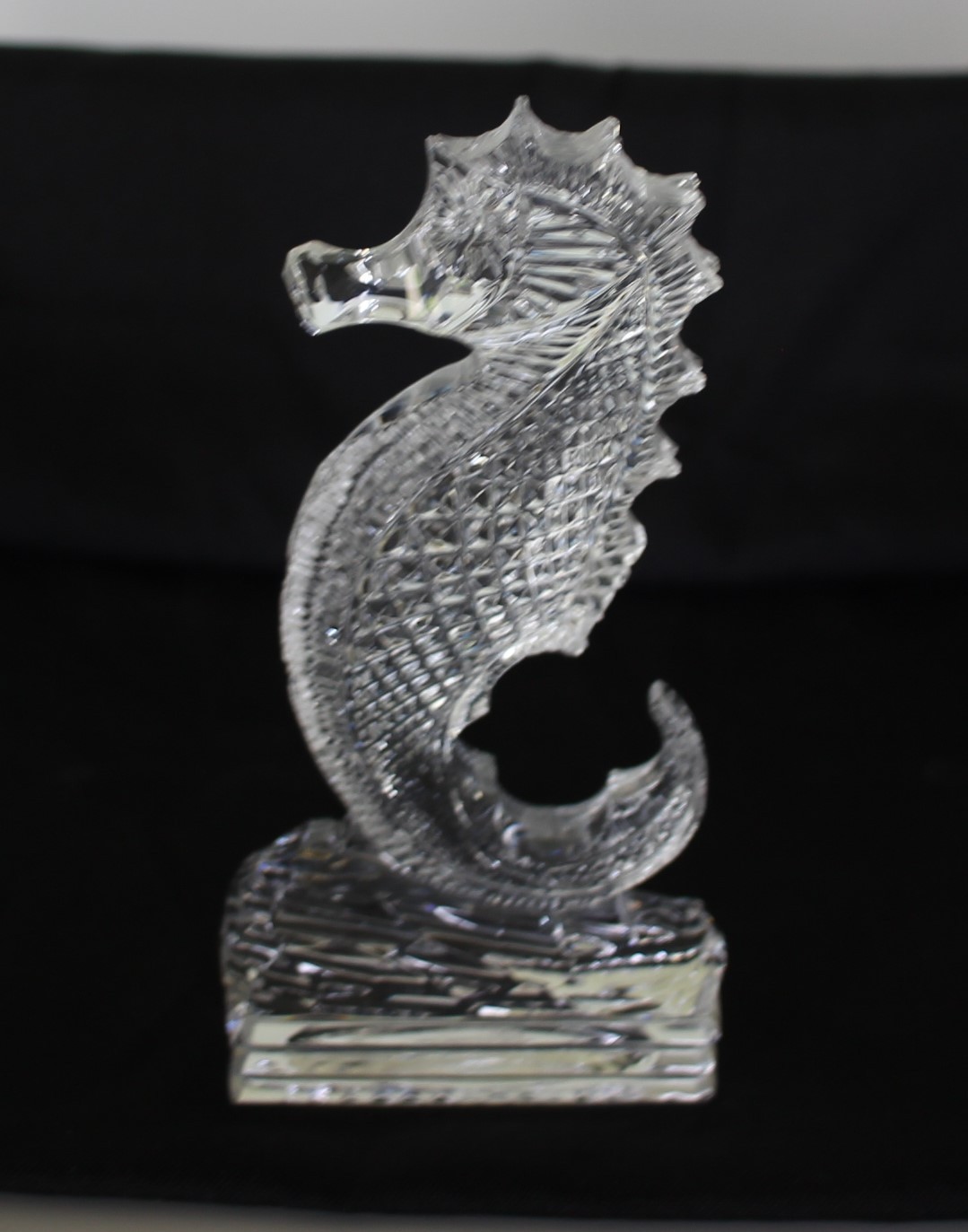 Vintage Waterford Cut Crystal Heritage collection Seahorse Figurine *Excellent*