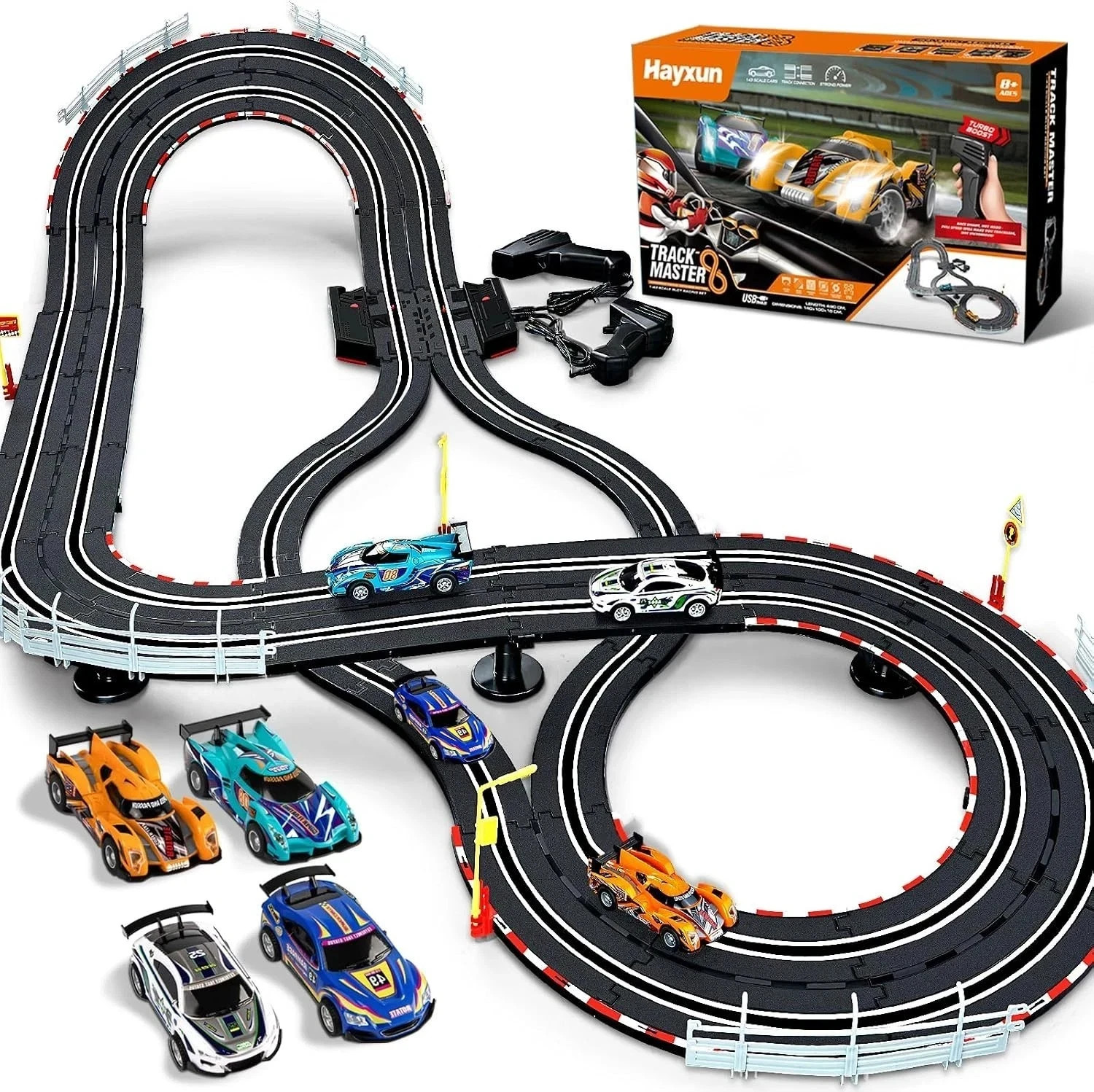 Slot Car Race Track Set Electric Powered Race Track Dual Racing Car Track Set