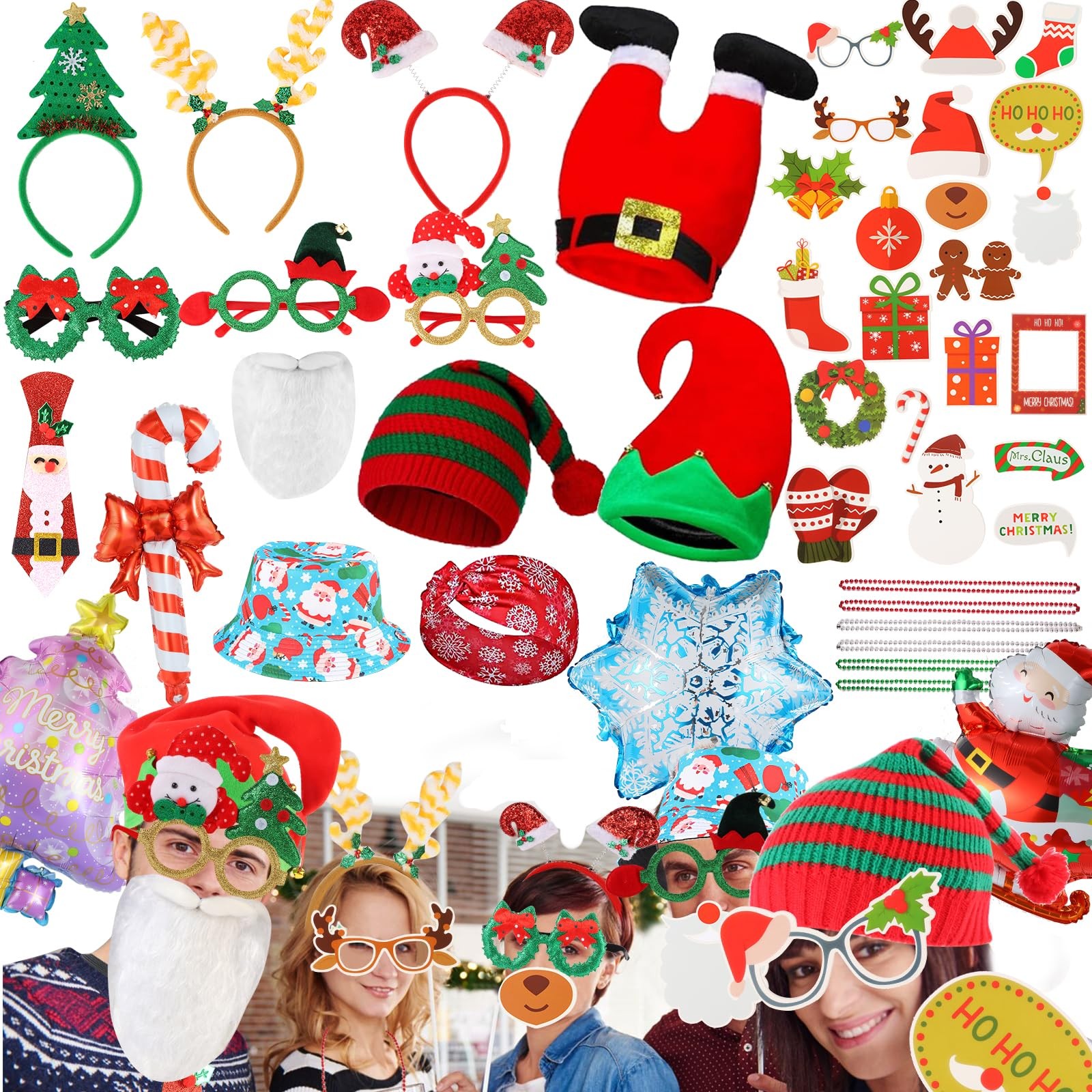 NICOWARM Large Opulent Christmas Photo Booth Props, Xmas Party Supplies, NICOWARM Large Opulent Christmas Photo Booth Props, Xmas Party Supplies,