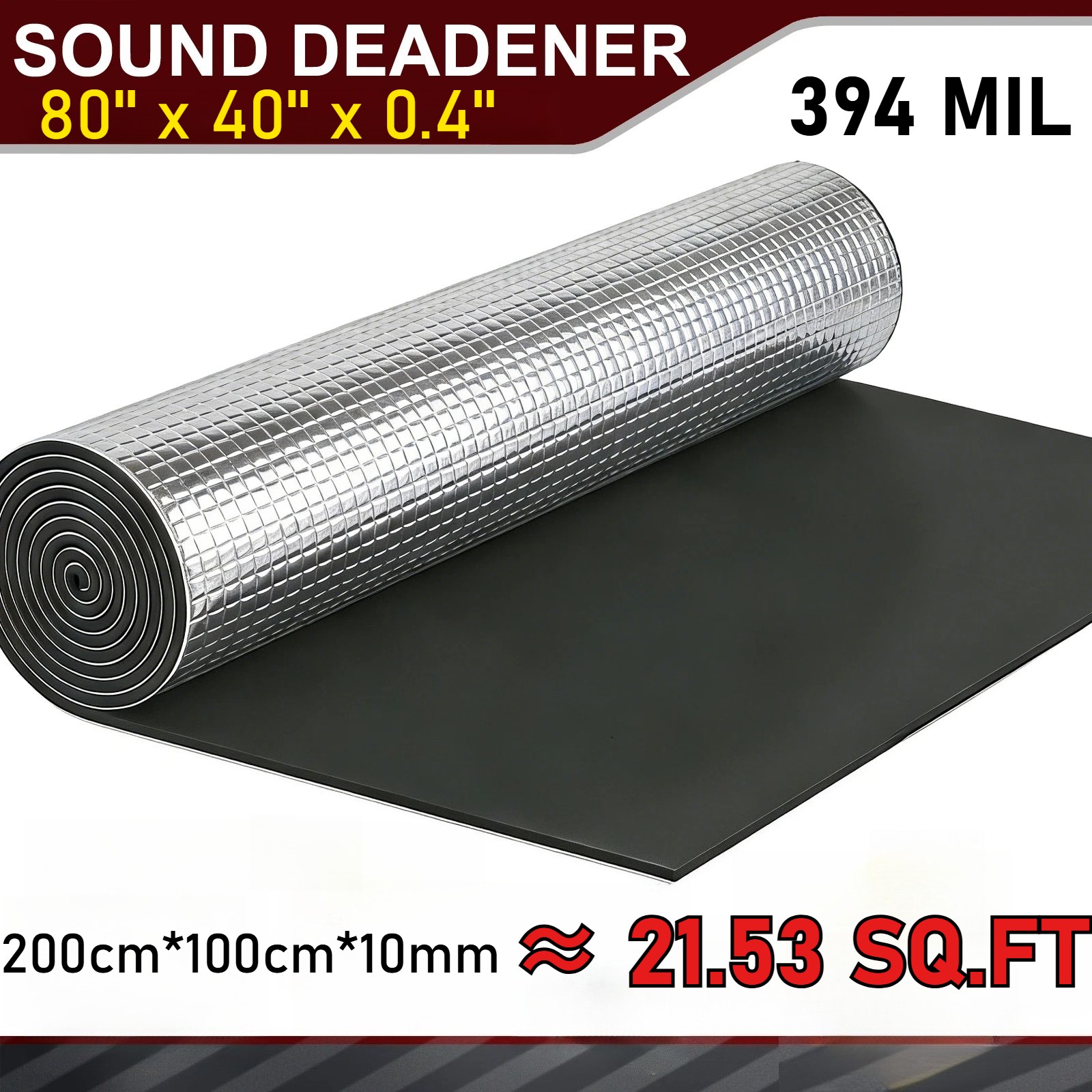 22sqft 394MIL Sound Deadener Car Insulation Automotive Heat Shield Dampening Mat 22sqft 394MIL Sound Deadener Car Insulation Automotive Heat Shield Dampening Mat