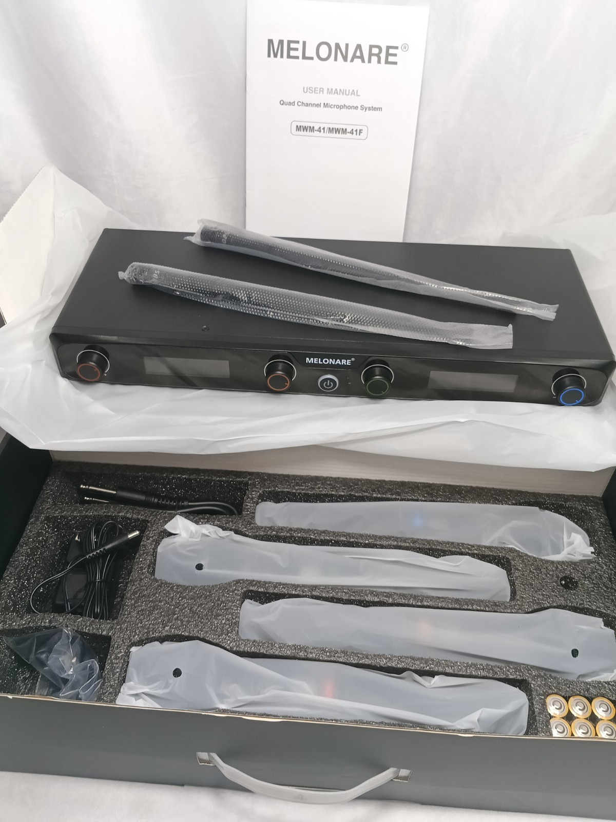 Melonare MWM-41F 4-Channel UHF Digital Wireless Microphone System