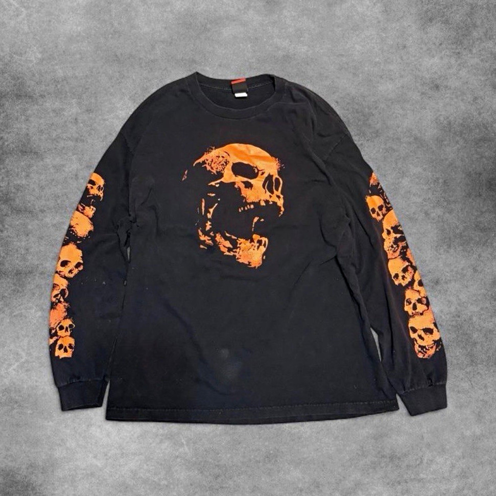Y2K 2000s Grunge Vintage Hot Leathers skull graphic long sleeve Y2K 2000s Grunge Vintage Hot Leathers skull graphic long sleeve