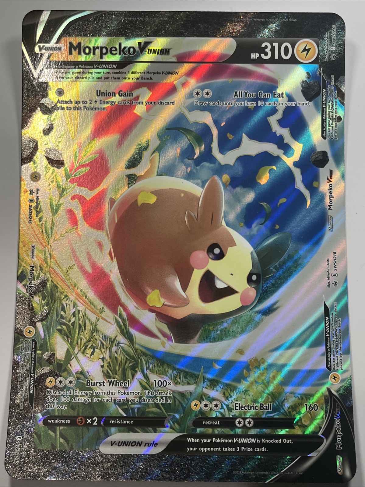 Pokémon TCG Sword & Shield Morpeko V-Union JUMBO Black Star Promo Oversize Card Pokémon TCG Sword & Shield Morpeko V-Union JUMBO Black Star Promo Oversize Card