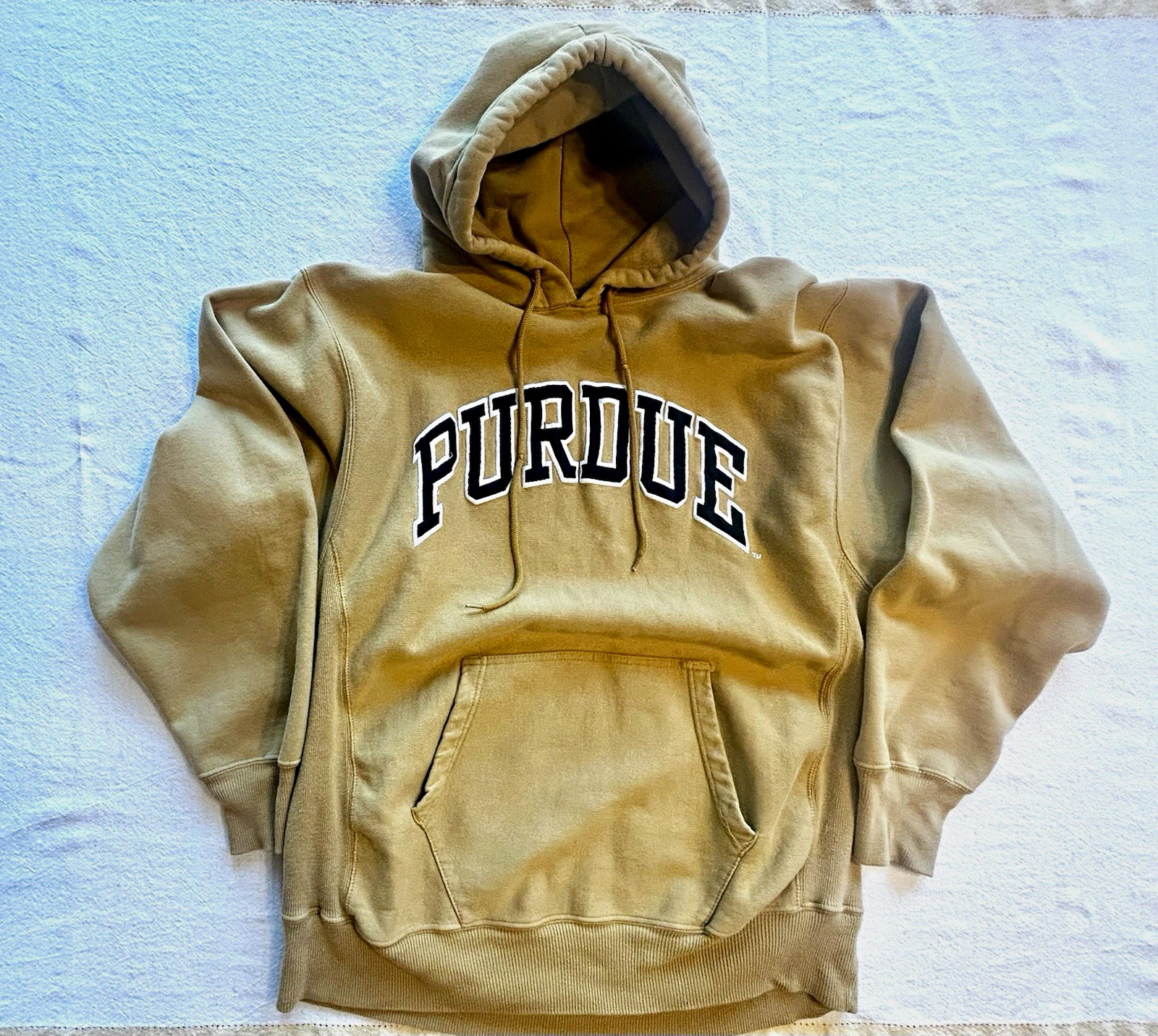 PURDUE Vintage Faded Pullover Hoodie Sweatshirt Size Large Academia Frat Boys