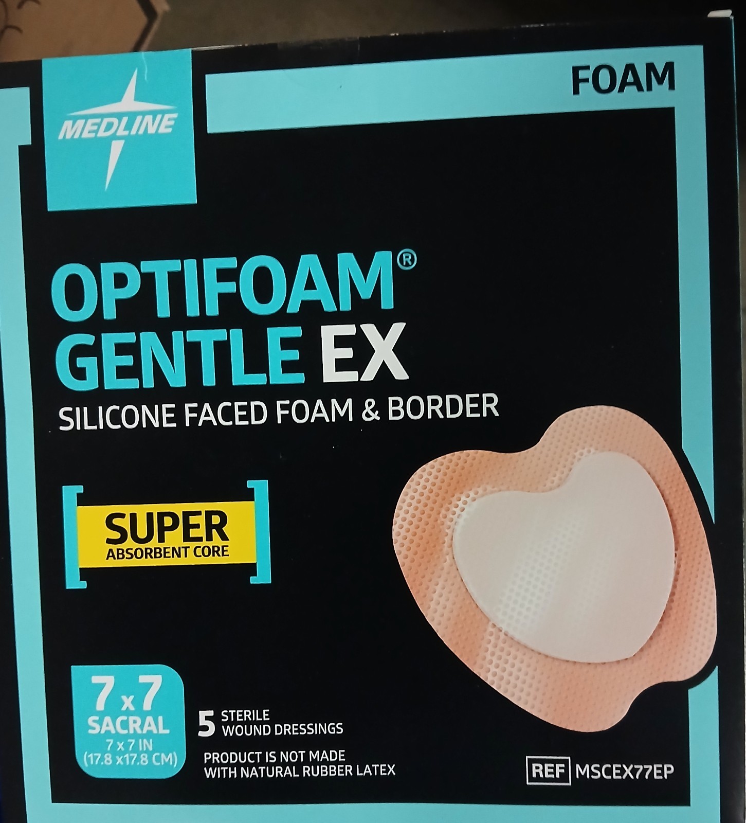 medline optifoam gentle ex 7x7 5 per box. 10 boxes available. medline optifoam gentle ex 7x7 5 per box. 10 boxes available.
