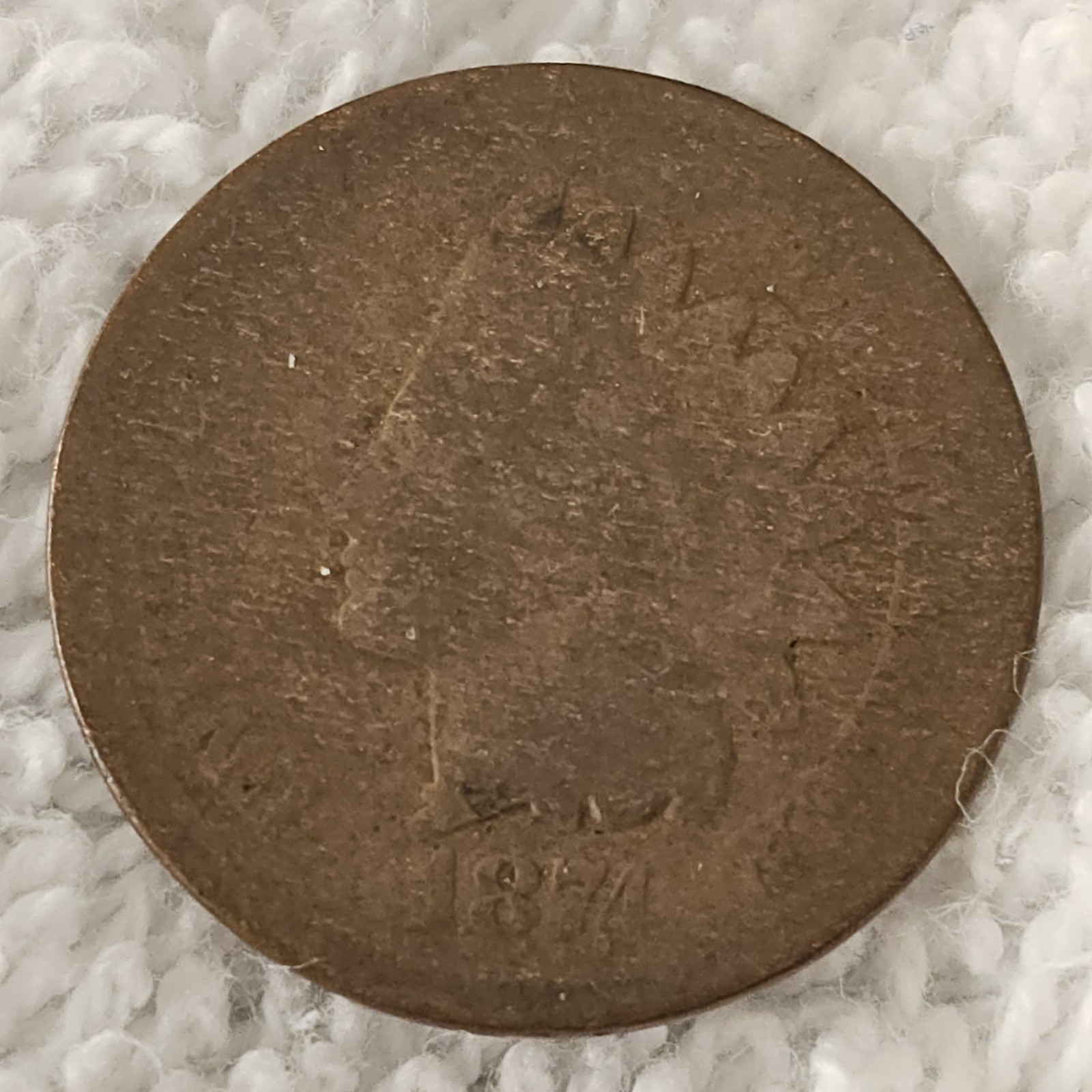 FAST 🚚⚡️FREE 🔥AG 👀🔥1874 Indian Head Cent Semi Key Better Date About Good FAST 🚚⚡️FREE 🔥AG 👀🔥1874 Indian Head Cent Semi Key Better Date About Good