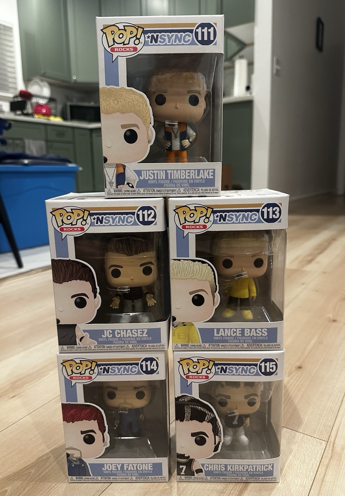 Funko Pop NSYNC Vinyl Figures All Band Members 111-115 (Minor flaws- see photos)