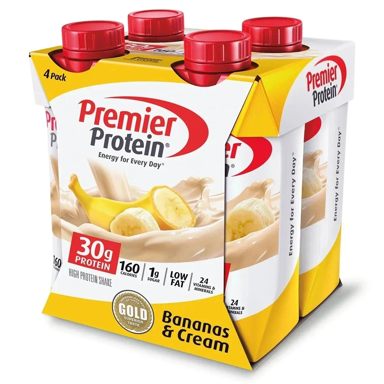 Premier Protein Shake, Bananas & Cream, 30g Protein, 11 Fl Oz, 4 Ct Premier Protein Shake, Bananas & Cream, 30g Protein, 11 Fl Oz, 4 Ct