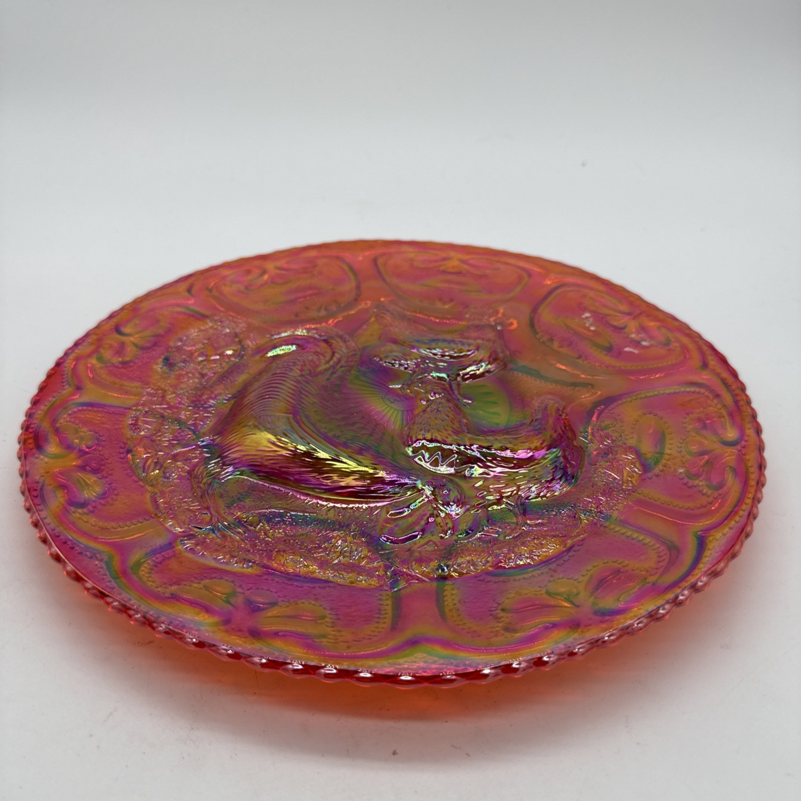 Fenton For Mimi Farmyard Carnival Plate 11” Rare