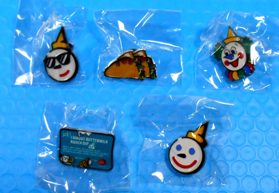 JACK IN THE BOX 75th ANNIVERSARY LIMITED EDITION PINS FULL SET OF 5 ~tb