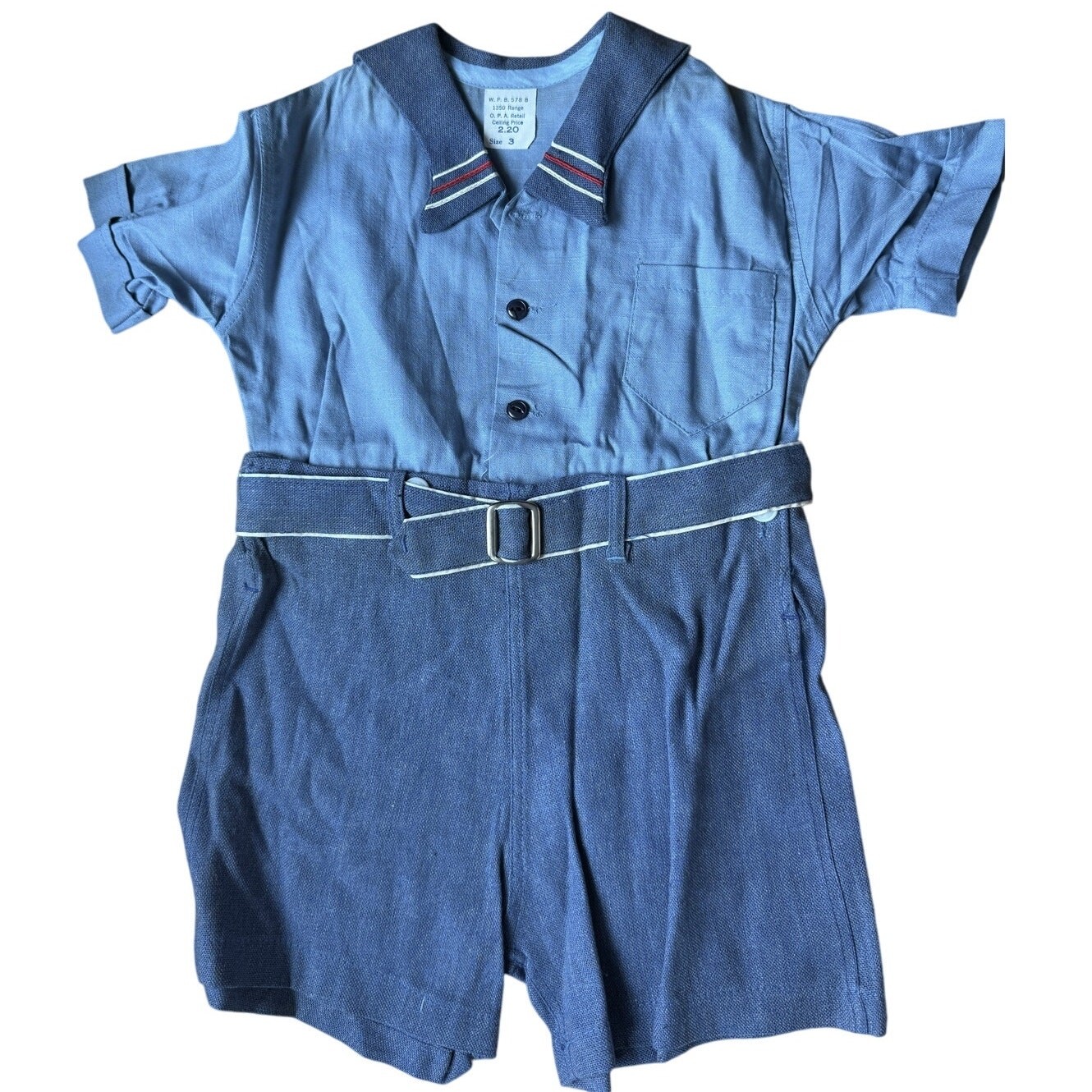 Rare Vtg 1940s Deadstock Boys Blue/Blue Set -Sz 3 American Pickers Find