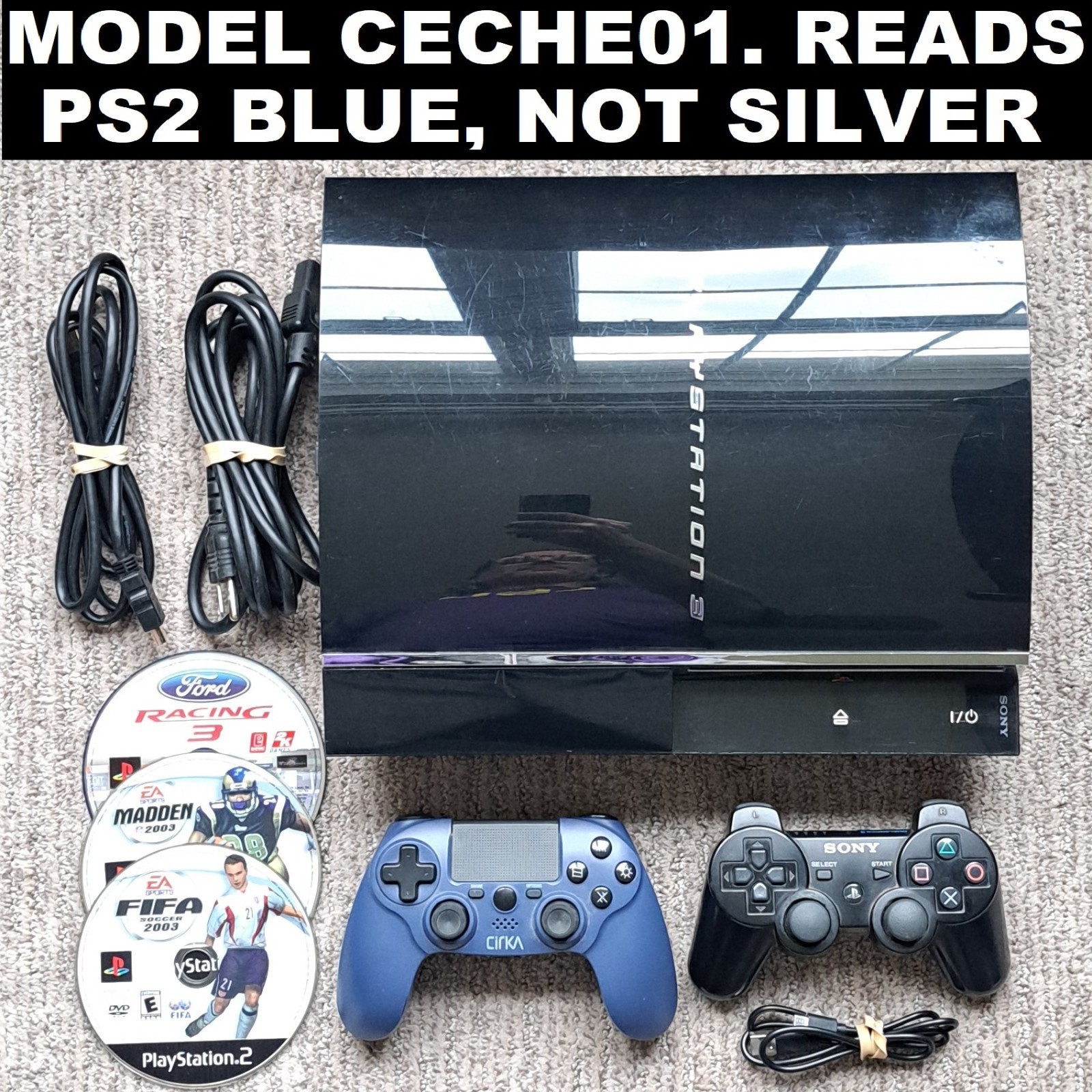 ✅Sony PlayStation 3 80GB Console PS3 CECHE01 Backwards Compatible READ PS2 ISSUE