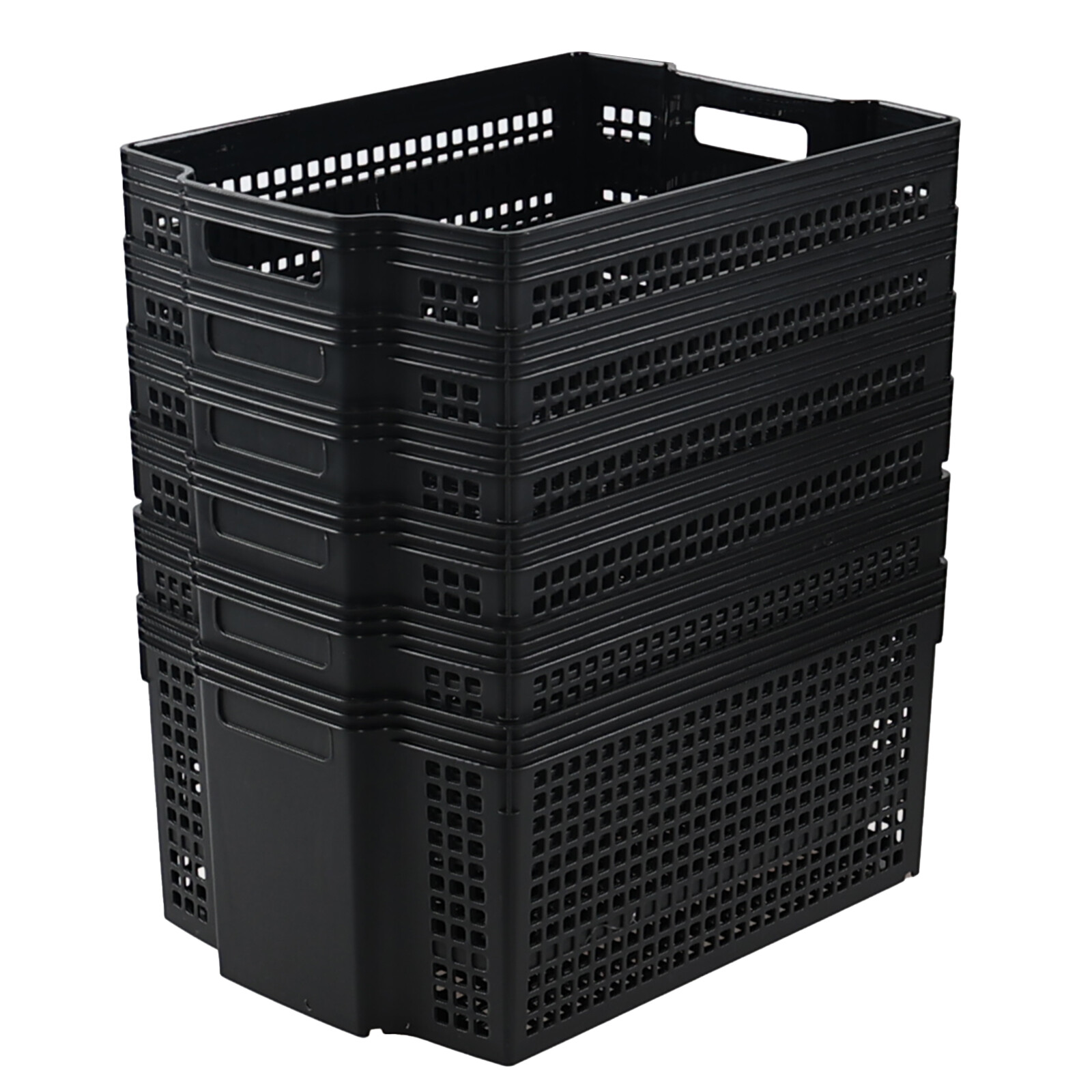 Idotry 6/12 Pcs Plastic Storage Basket Heavy Duty Stackable Milk Crate Organizer
