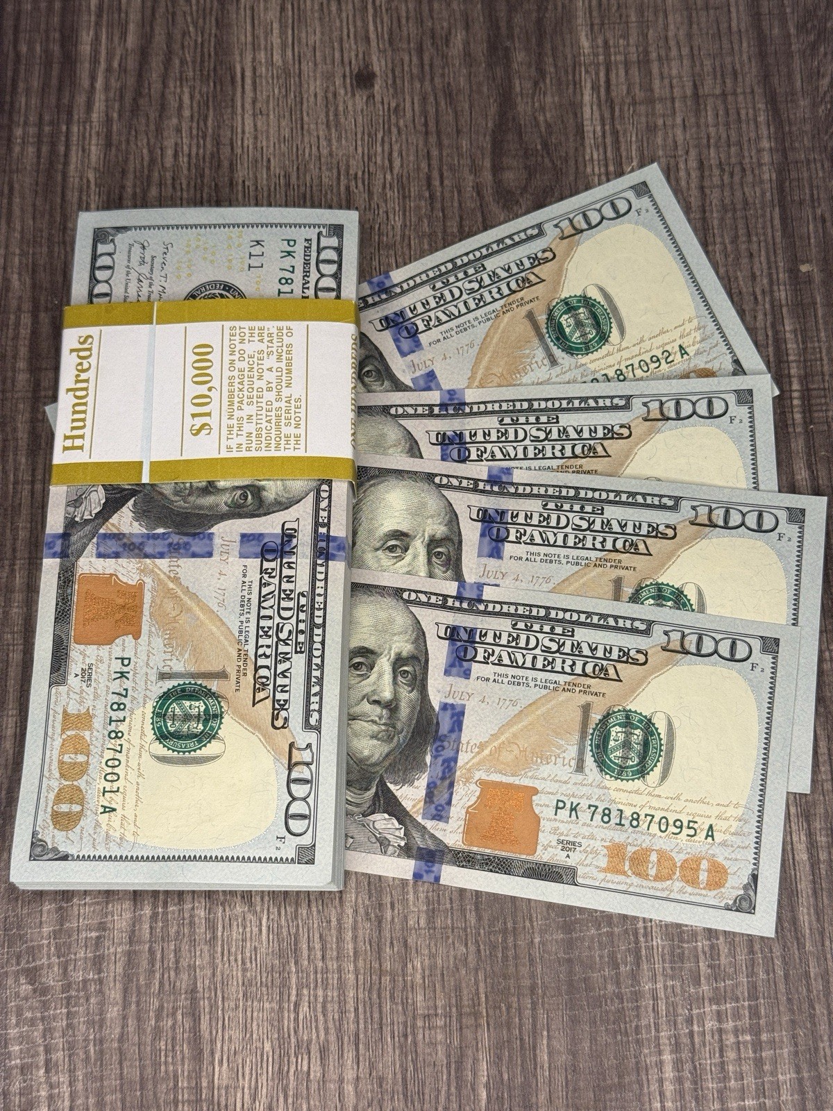 WOW Uncirculated Sequential Crispy $100 BU- 2017a One Hundred Dollar Bill note
