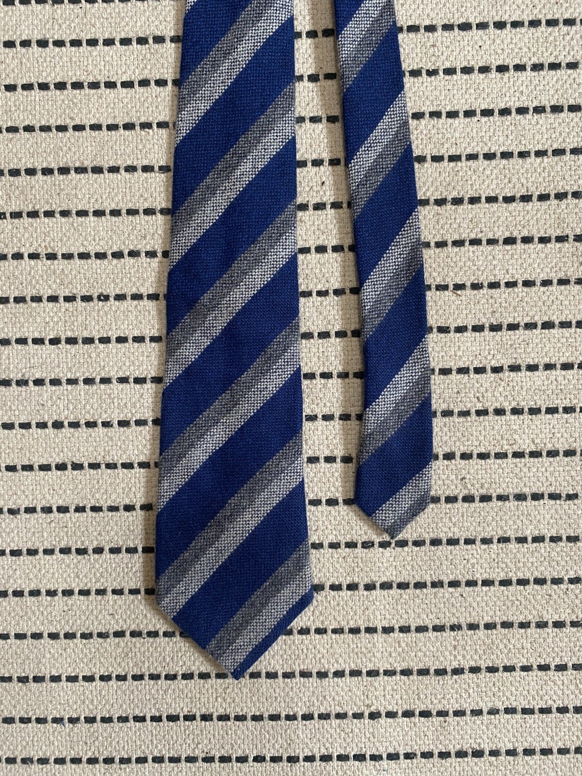 Drakes London Men’s Tie Blue And Grey Stripe