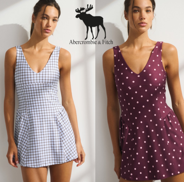 Abercrombie & Fitch Women\'s YPB sculptLUX V-Neck Flirty Mini Dress, No Import Fe Abercrombie & Fitch Women\'s YPB sculptLUX V-Neck Flirty Mini Dress, No Import Fe