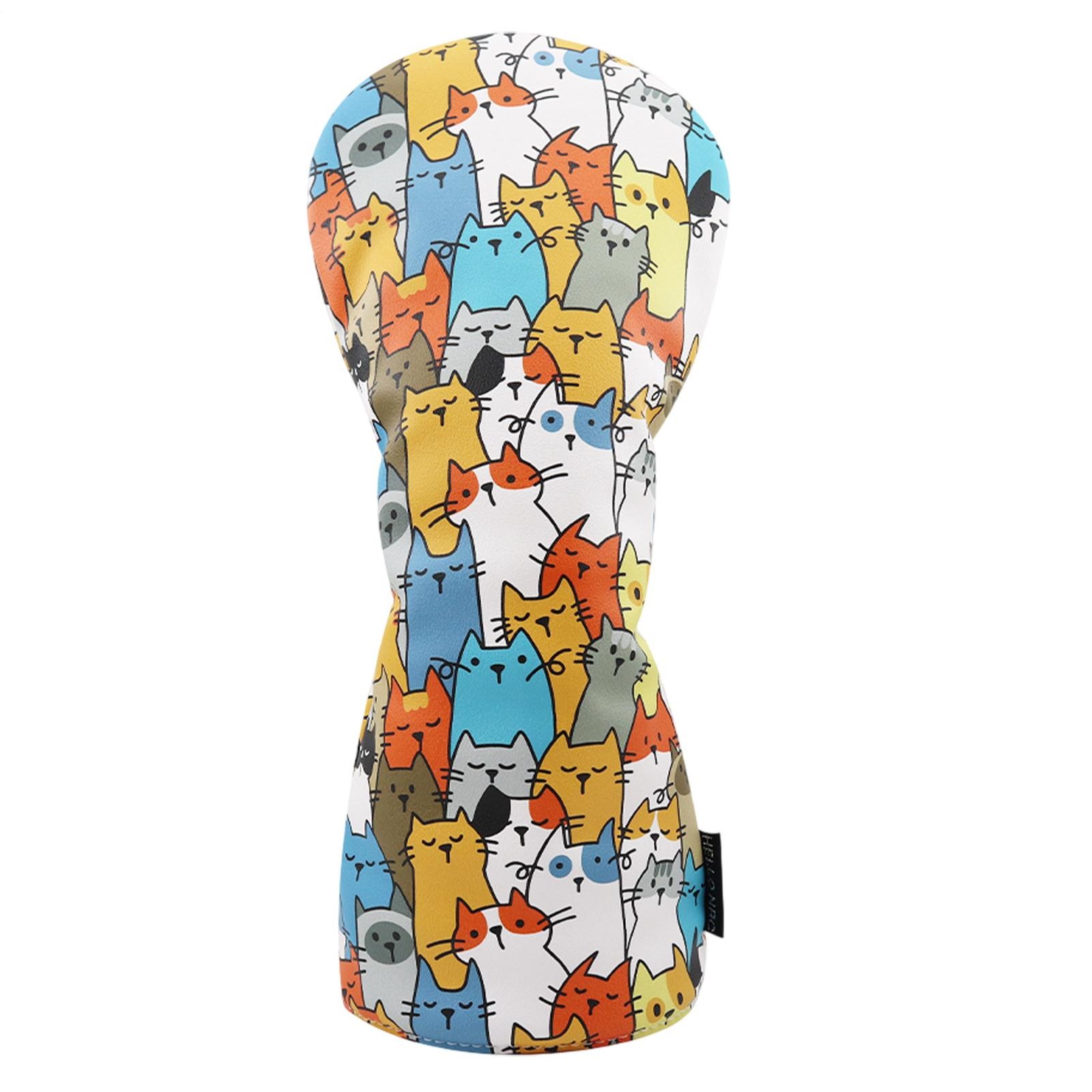 1pc Funny Golf Club Driver Headcover Cartoon Cats PU Leather Golf Head Cover