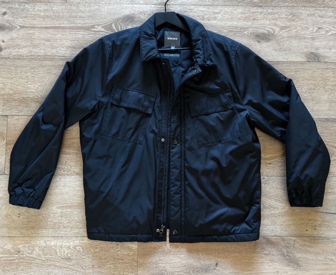 Bonobos Men\'s Insulated Down Filled Coaches Jacket Black L Large $249