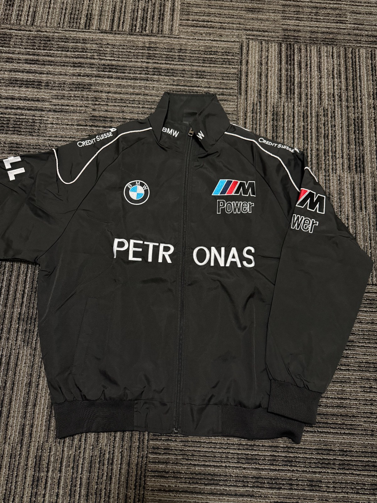 New Unisex Adult Black BMW F1 Racing Embroidered Windbreake Jacket All Sizes