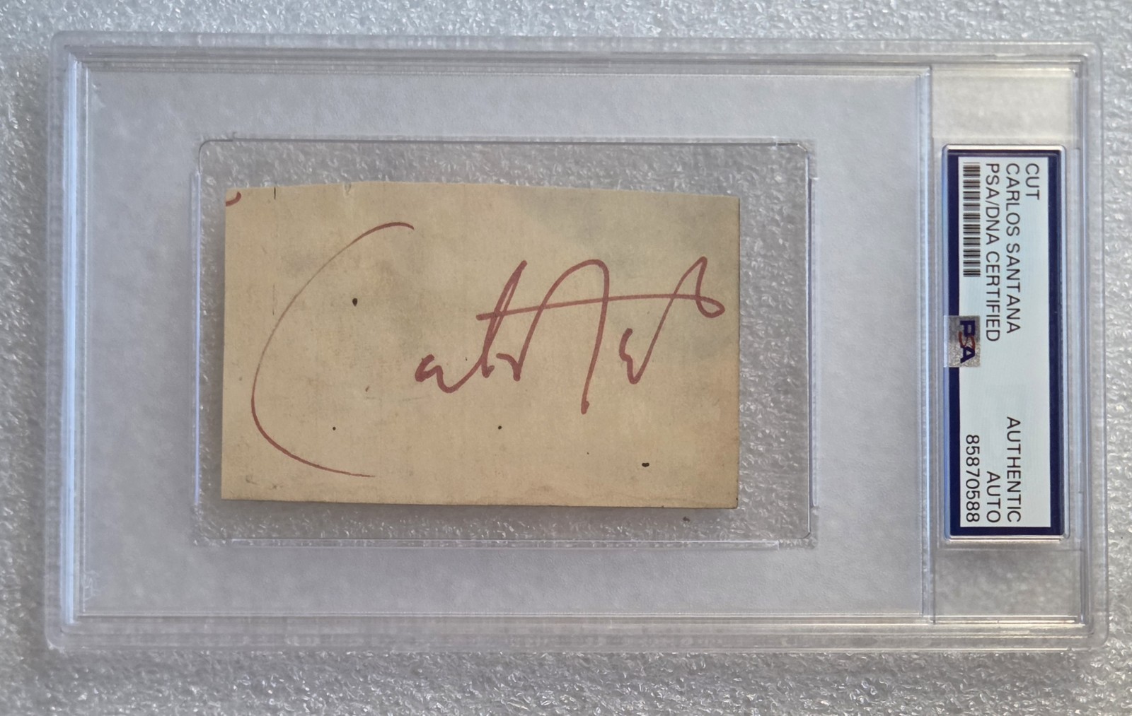 CARLOS SANTANA SIGNED CUT PSA/DNA COA SLABBED AUTOGRAPHED PSA MUSIC SINGER BAND