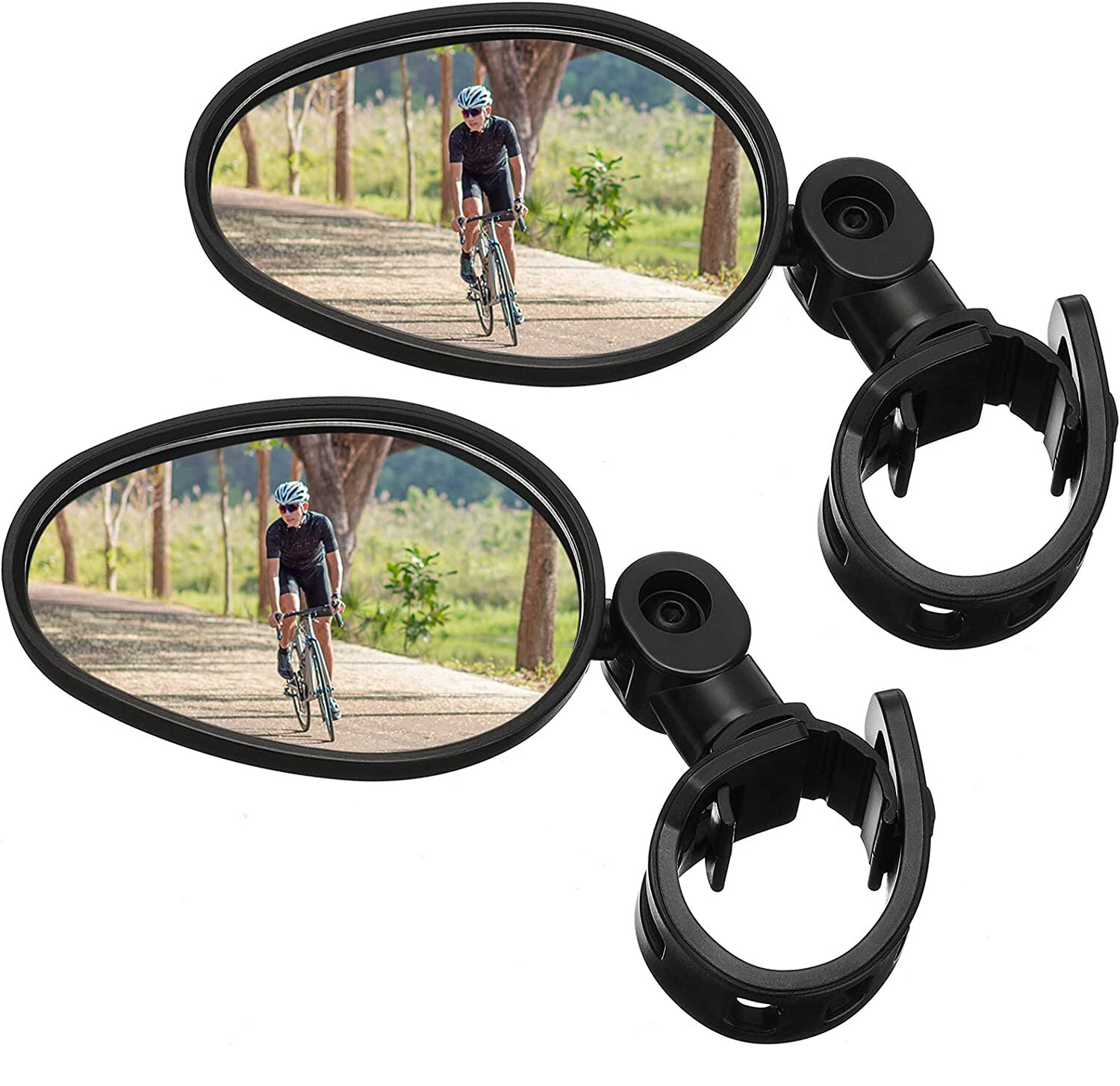 2x Bike Mirror 360° Rotatable Handlebar Mirror Bicycle Rear View Glass Mirror US