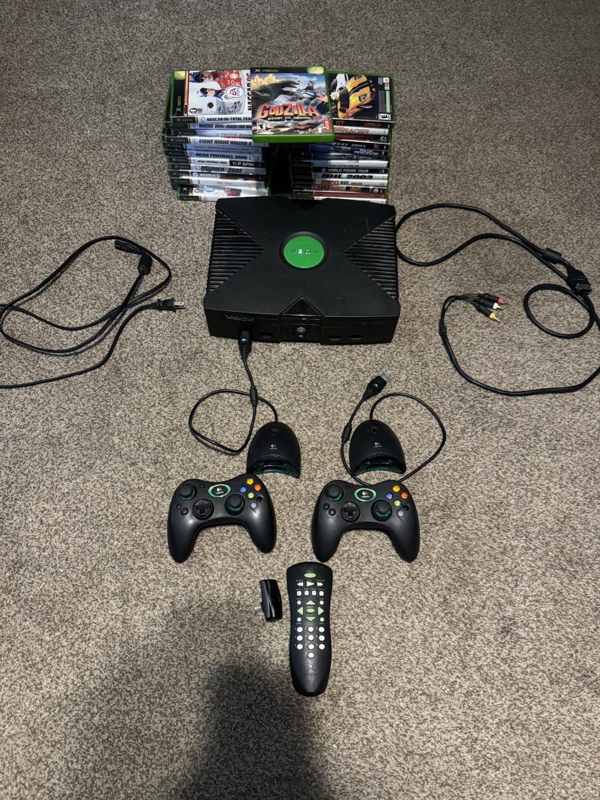 Microsoft Original Xbox Console ULTIMATE 2 Logitech Power/AV 27 Games Godzilla Microsoft Original Xbox Console ULTIMATE 2 Logitech Power/AV 27 Games Godzilla