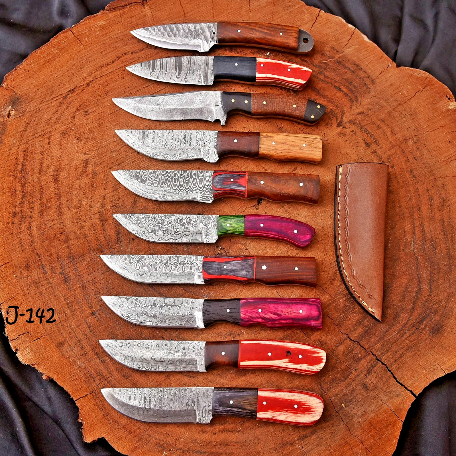 Lot of 10 Knives Damascus Steel Fix blade knife Whole Sale Price Clearance Sale Lot of 10 Knives Damascus Steel Fix blade knife Whole Sale Price Clearance Sale