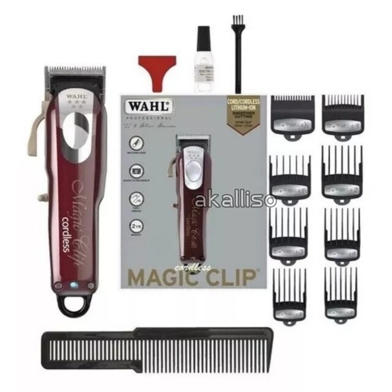 NEW Wahl Professional 8148 Red 5-Star Series Cordless Magic Clip Cord/Clipper US