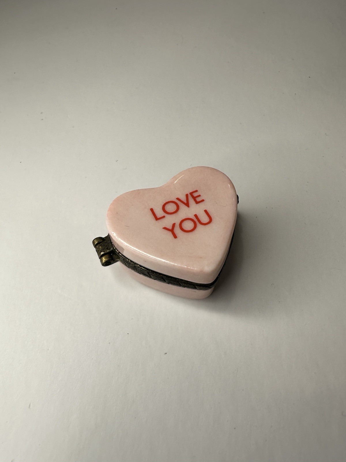 VTG PHB Midwest Valentine\'s LOVE YOU Pink Candy Conversation Heart Trinket Box