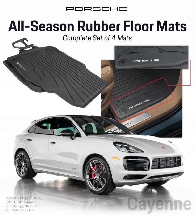 2023-2026 Genuine Porsche Cayenne All-Weather Floor Mats - Black