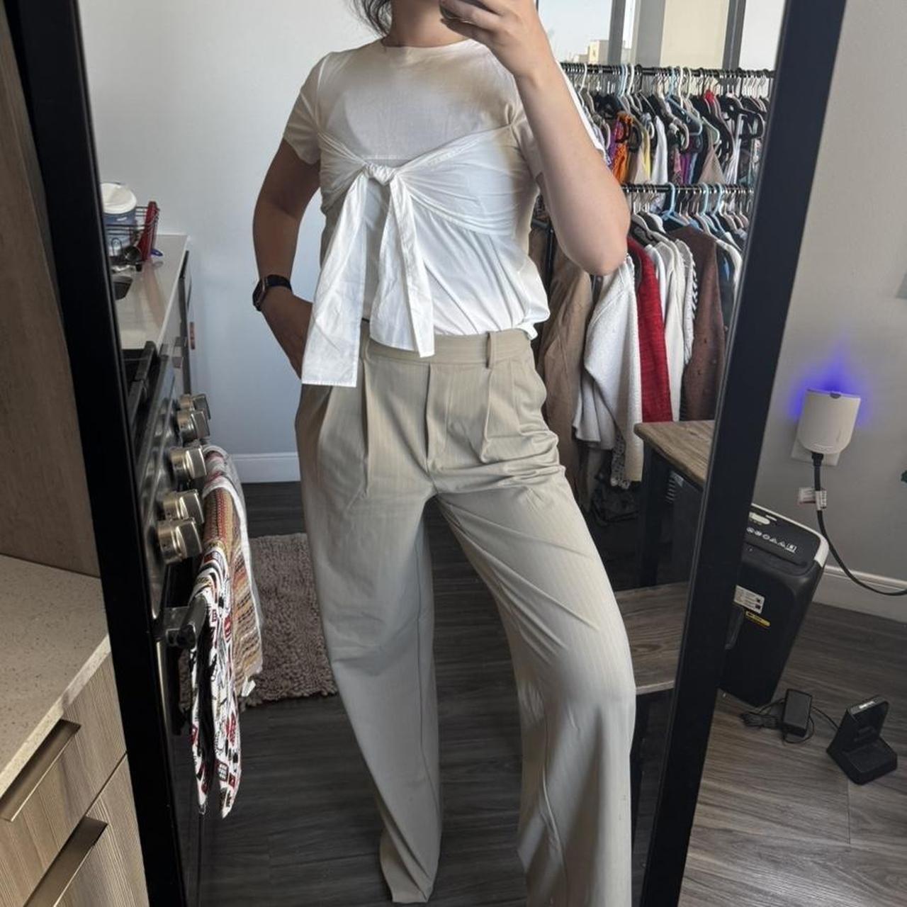 ICHI White Cotton Tee NWT S Danish Brand Scandi Minimalist Avant Garde Chic ICHI White Cotton Tee NWT S Danish Brand Scandi Minimalist Avant Garde Chic