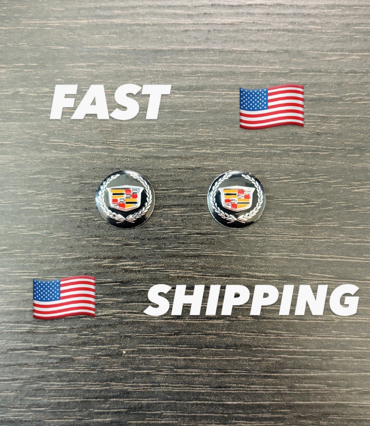 NEW CADILLAC 2pcs - 14mm Key Fob Emblem Sticker Remote Badges  USA