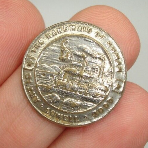 Rare antique coat button pin Lowell MA Mass city seal 1830 Industrial Revolution Rare antique coat button pin Lowell MA Mass city seal 1830 Industrial Revolution