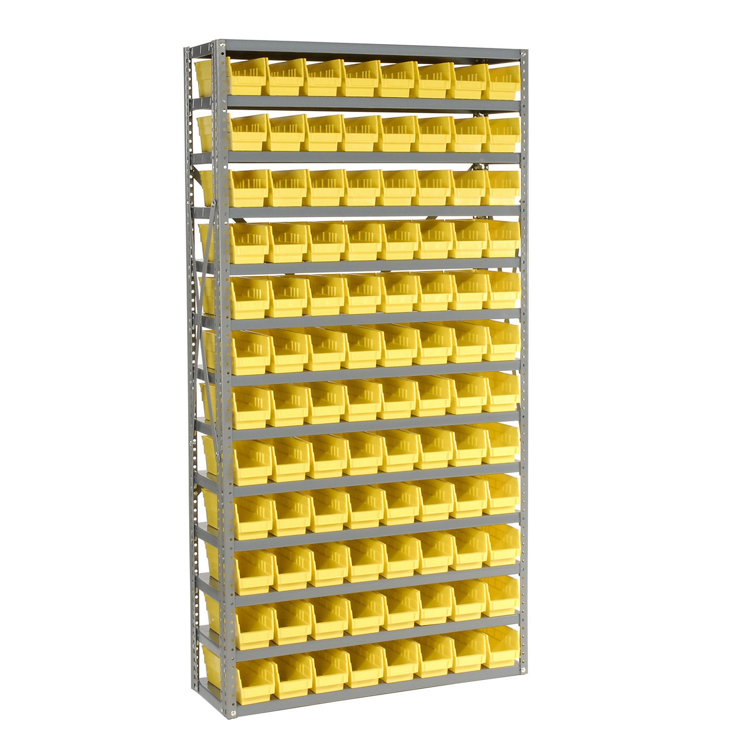 13 Shelf Steel Shelving with (96) 4\