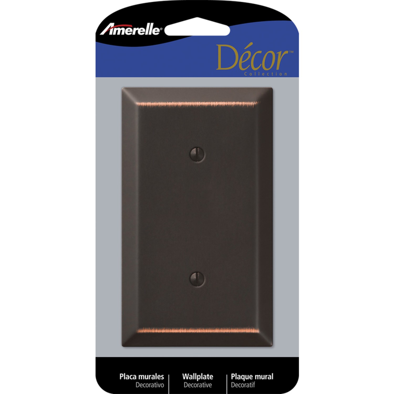 Amerelle 163BDB Aged Bronze 1-Blank Stamped Steel Wall Plate