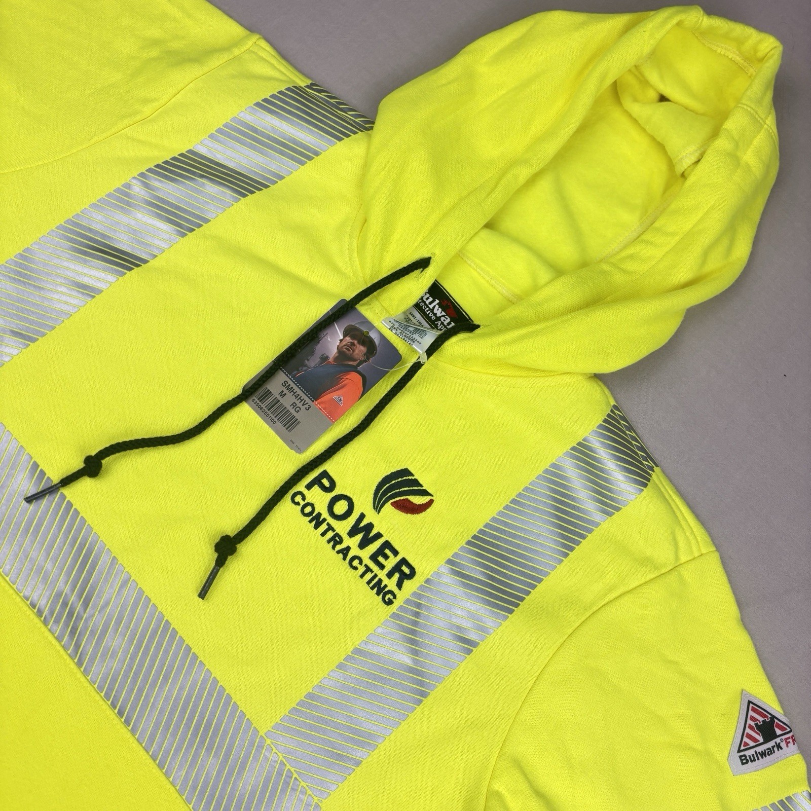 Bulwark NWT FR High Visibility Pullover Hoodie Yellow Class 3 Men’s Size M E8772