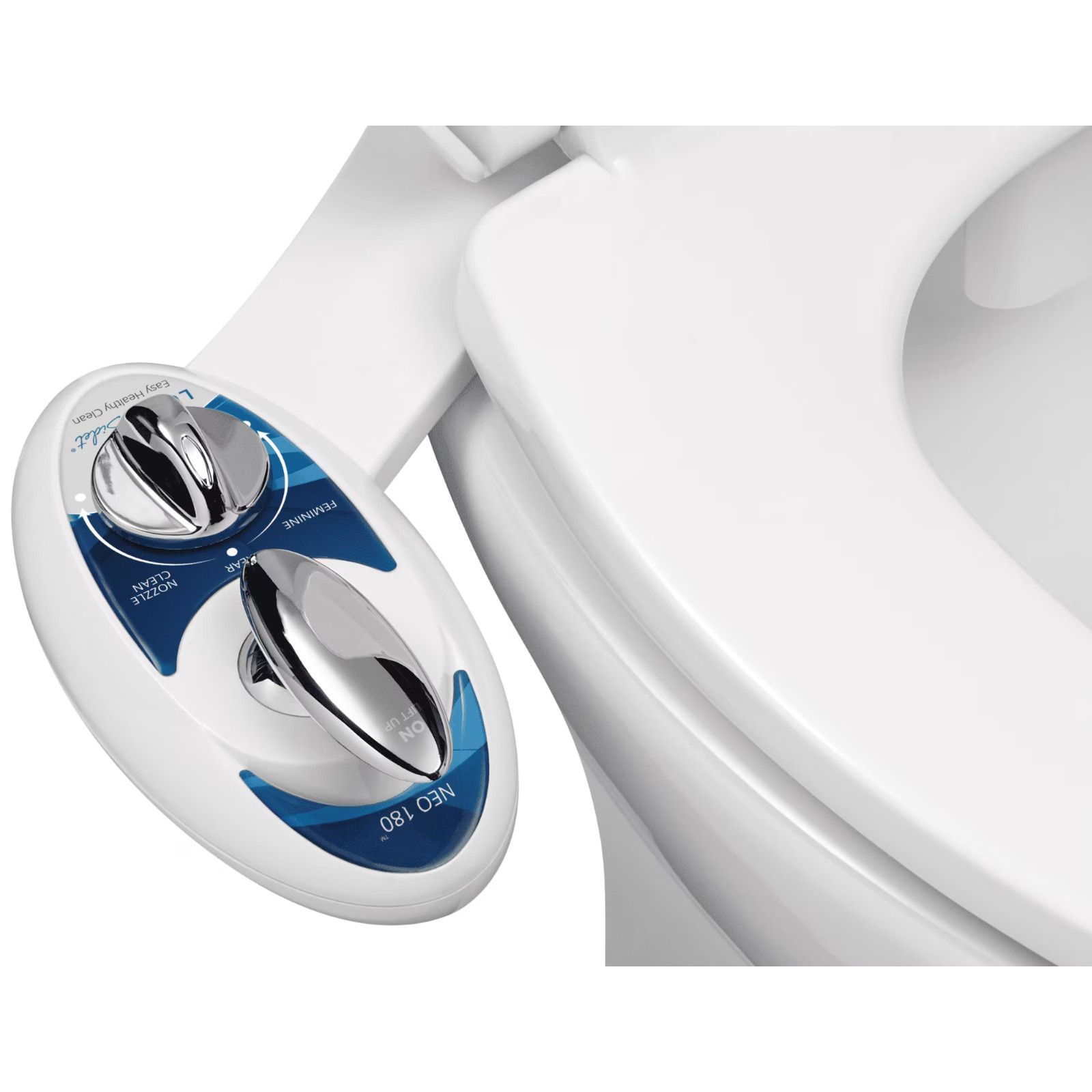 LUXE Bidet NEO 180 Dual Nozzle Self-Cleaning Non-Electric Bidet Attachment-Blue