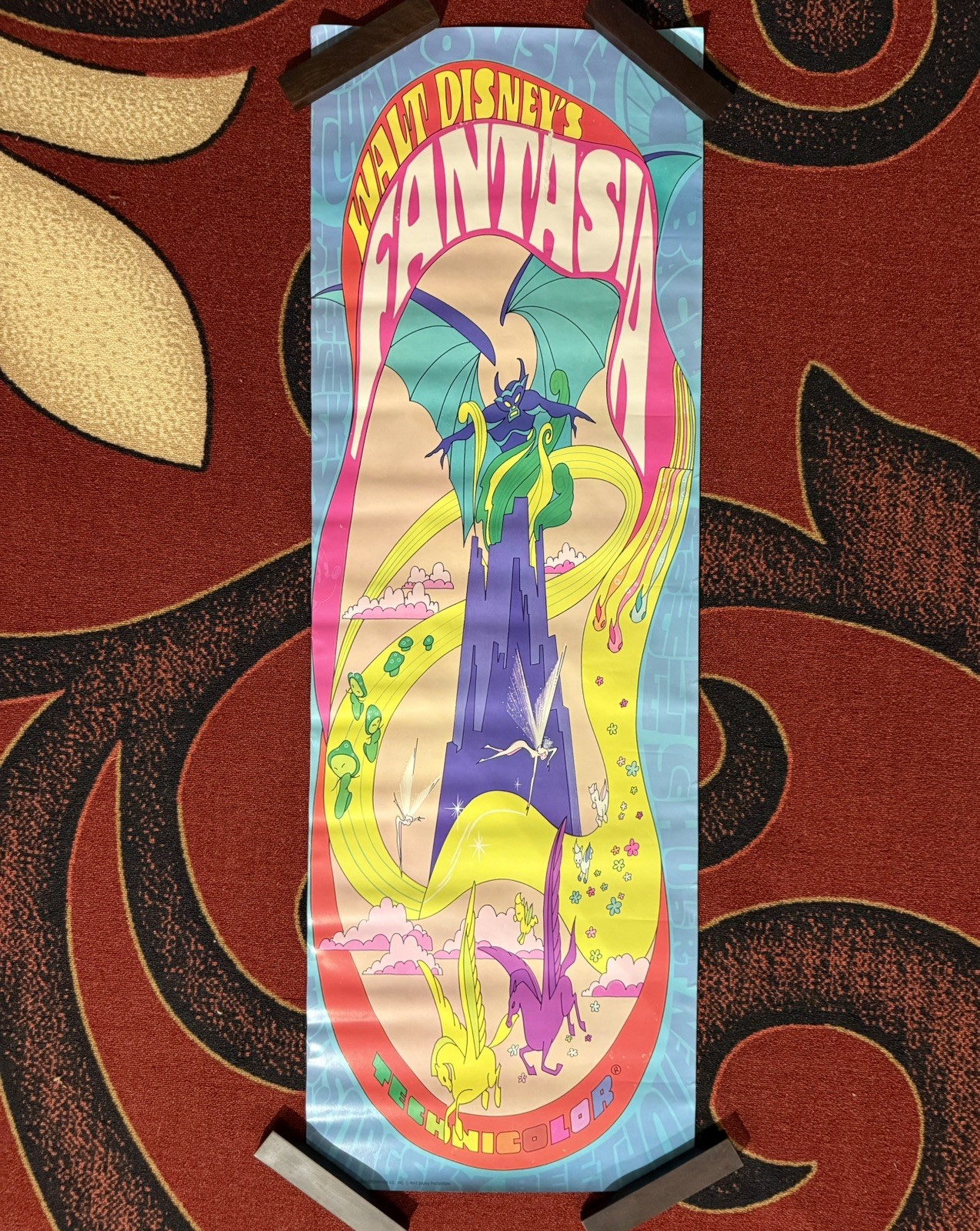 Vintage Walt Disney Fantasia movie poster Original insert theatre promo 20x60 Vintage Walt Disney Fantasia movie poster Original insert theatre promo 20x60