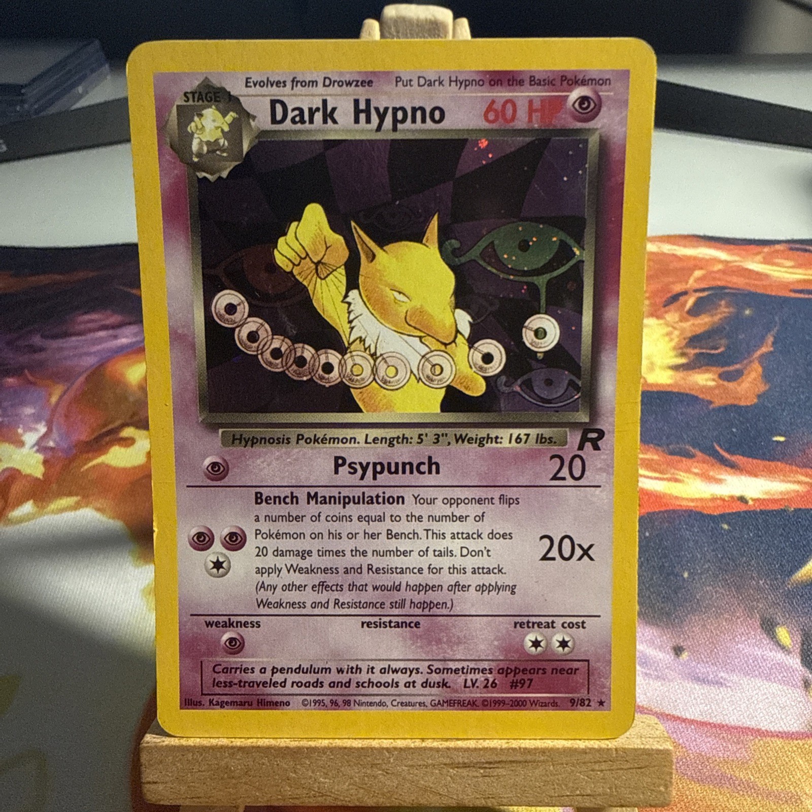 DARK HYPNO 9/82 RARE TEAM ROCKET POKEMON UNLIMITED HOLO HEAVILY PLAYED-CREASE DARK HYPNO 9/82 RARE TEAM ROCKET POKEMON UNLIMITED HOLO HEAVILY PLAYED-CREASE