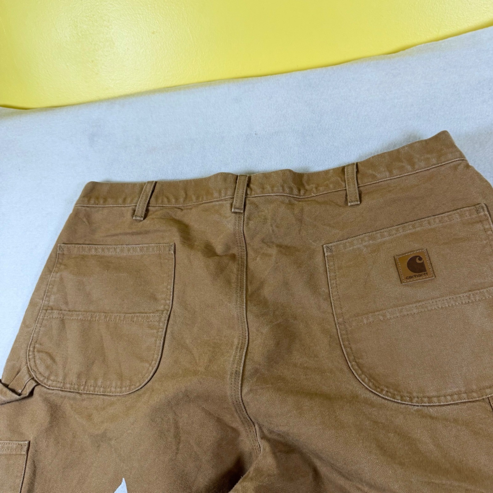 Carhartt Loose Fit Canvas Carpenter Pants Brown Duck 40x32 Straight Leg Utility