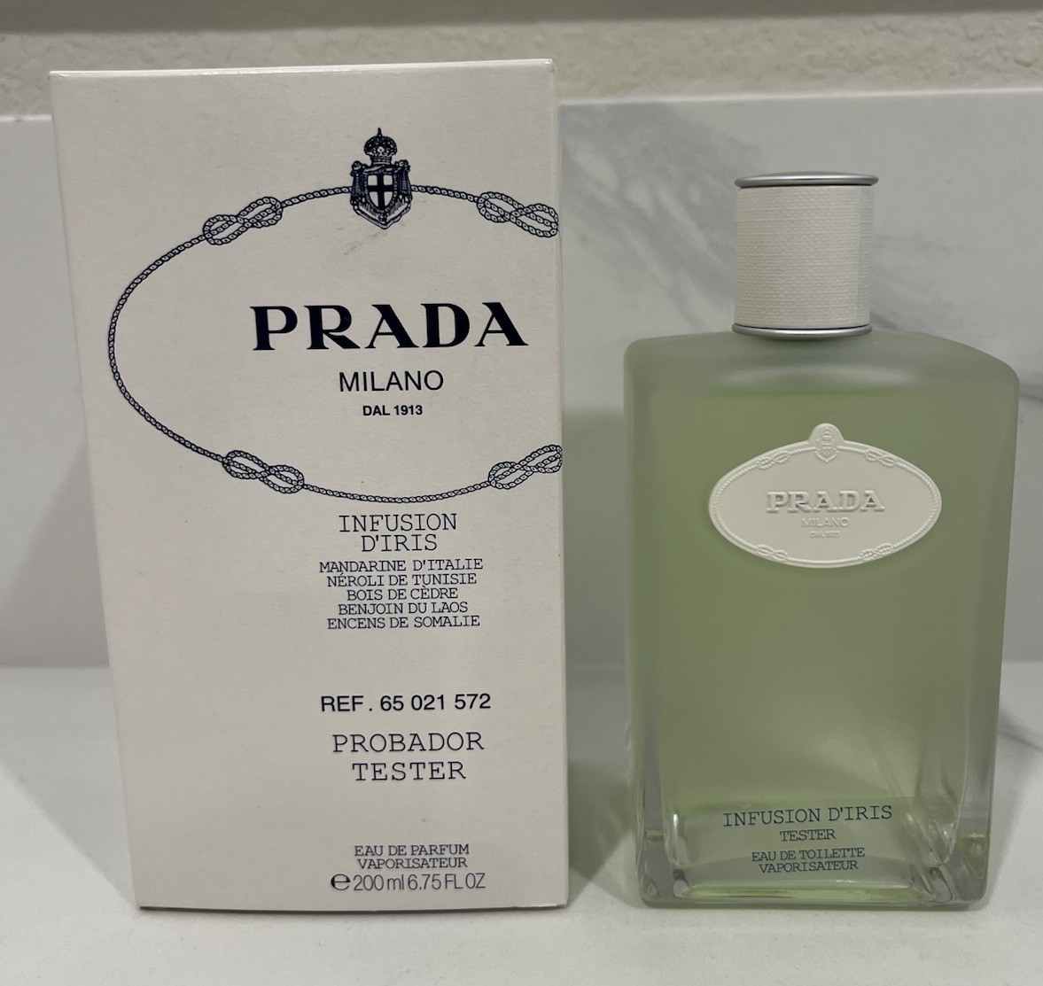 Prada Infusion d’Iris 200ml / 6.75 oz Tester w/ Box – Rare Large Size