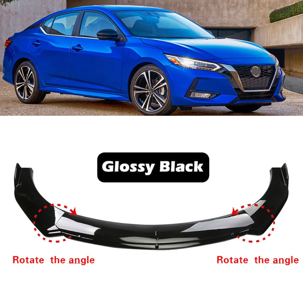 For Nissan Sentra 1982-2022 Front Bumper Lip Spoiler Splitter Glossy Black