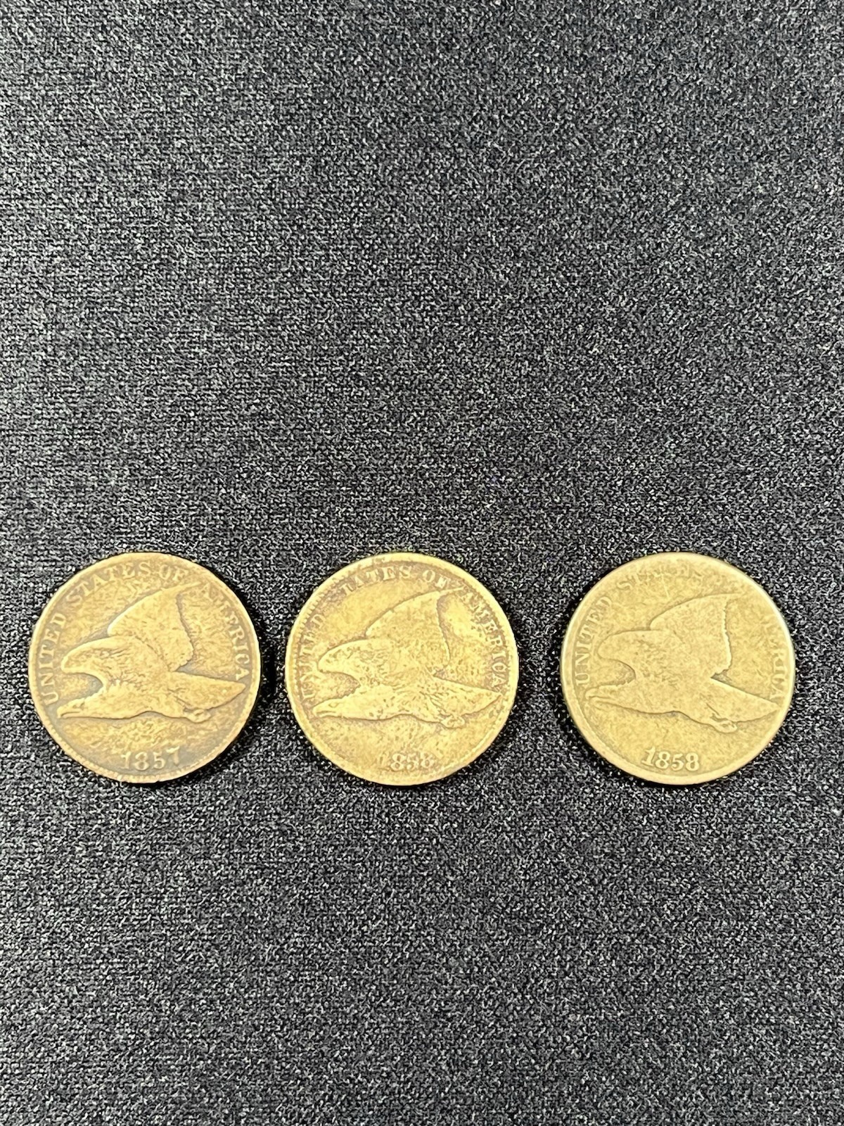 Lot of (3) 1857 | 1858 Philadelphia Mint Copper-Nickel Flying Eagle Cent Lot of (3) 1857 | 1858 Philadelphia Mint Copper-Nickel Flying Eagle Cent
