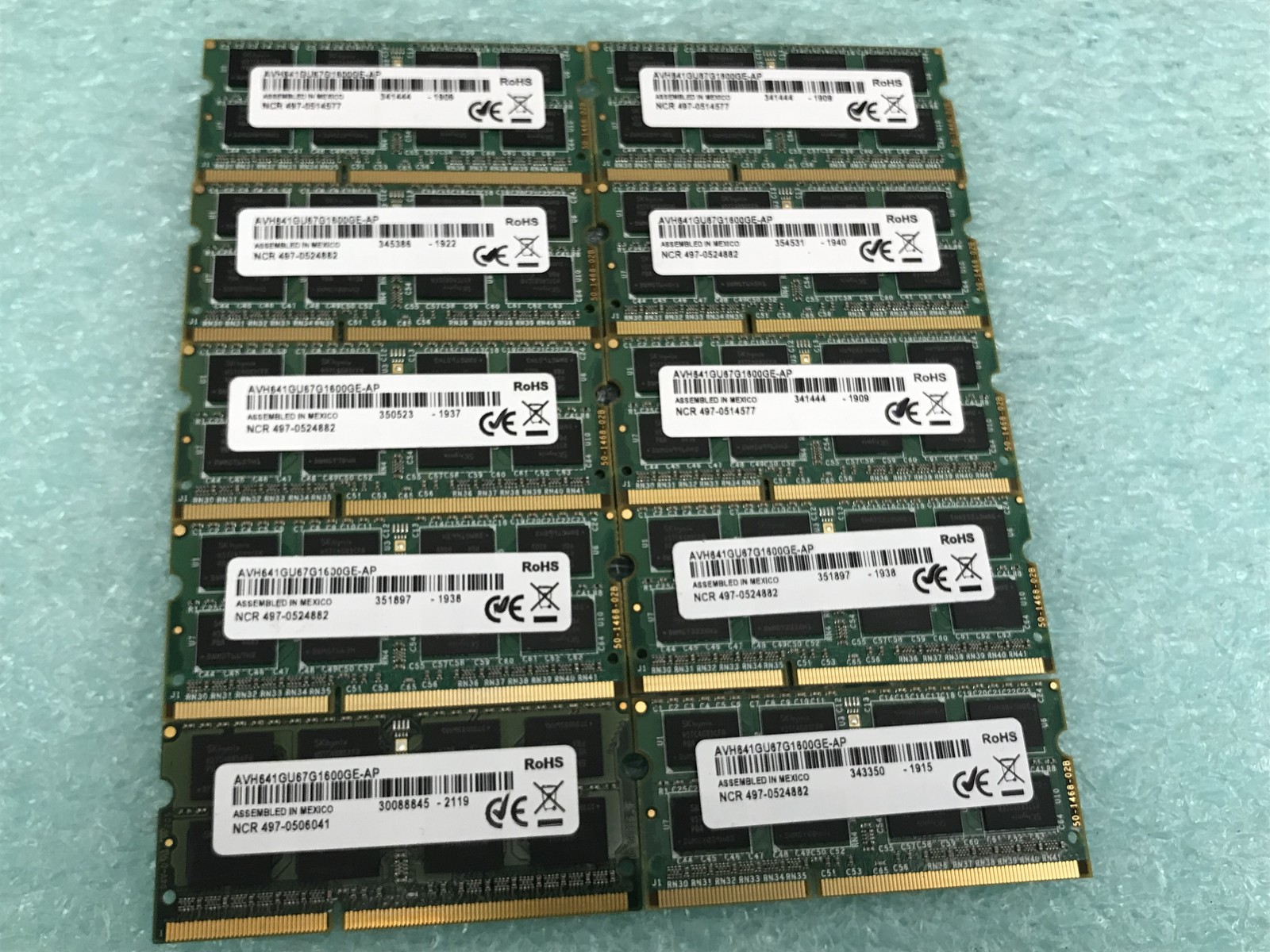 80GB(10 x 8GB) NCR AVH641GU67G1600GE-AP PC3-12800S DDR3 SO-DIMM RAM - R784A