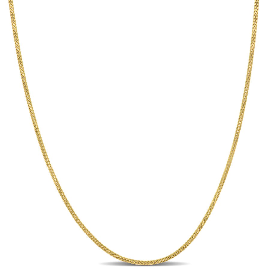 Amour 1mm Diamond Cut Flat Curb Link Chain Necklace in 14k Yellow Gold- 18 in