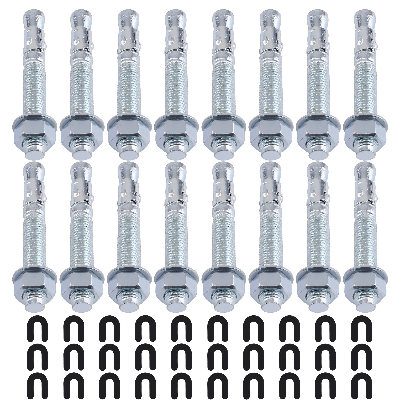 16 Pcs Wedge Anchor Bolts & 30 Pcs Shim Kit Lift Installation Install Kit 16 Pcs Wedge Anchor Bolts & 30 Pcs Shim Kit Lift Installation Install Kit