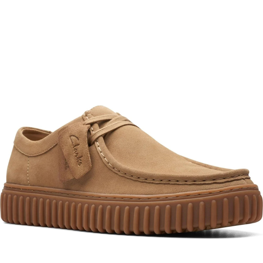 Clarks Torhill Lo Men\'s Brown Suede Wedge Fashion Sneakers Casual CL26173471