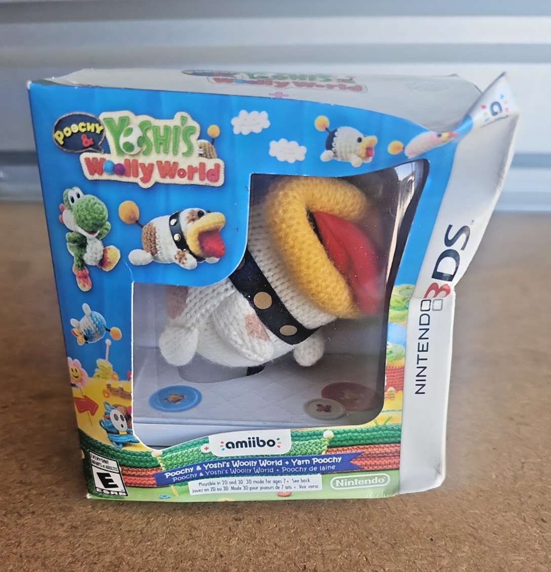 Amiibo Poochy & Yoshi\'s Woolly World with Yarn Nintendo 3DS Sealed Read